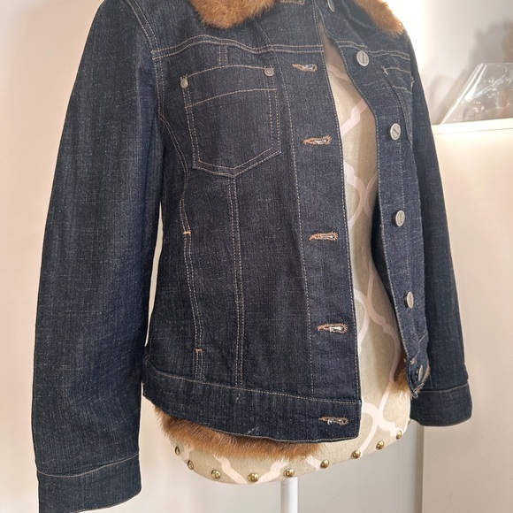 Amazing 70s Y2K vintage penny lane denim jacket with detachable trim - Picture 3 of 12